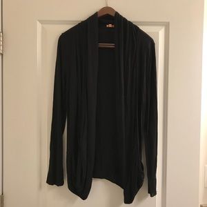 Pixley black drape cardigan